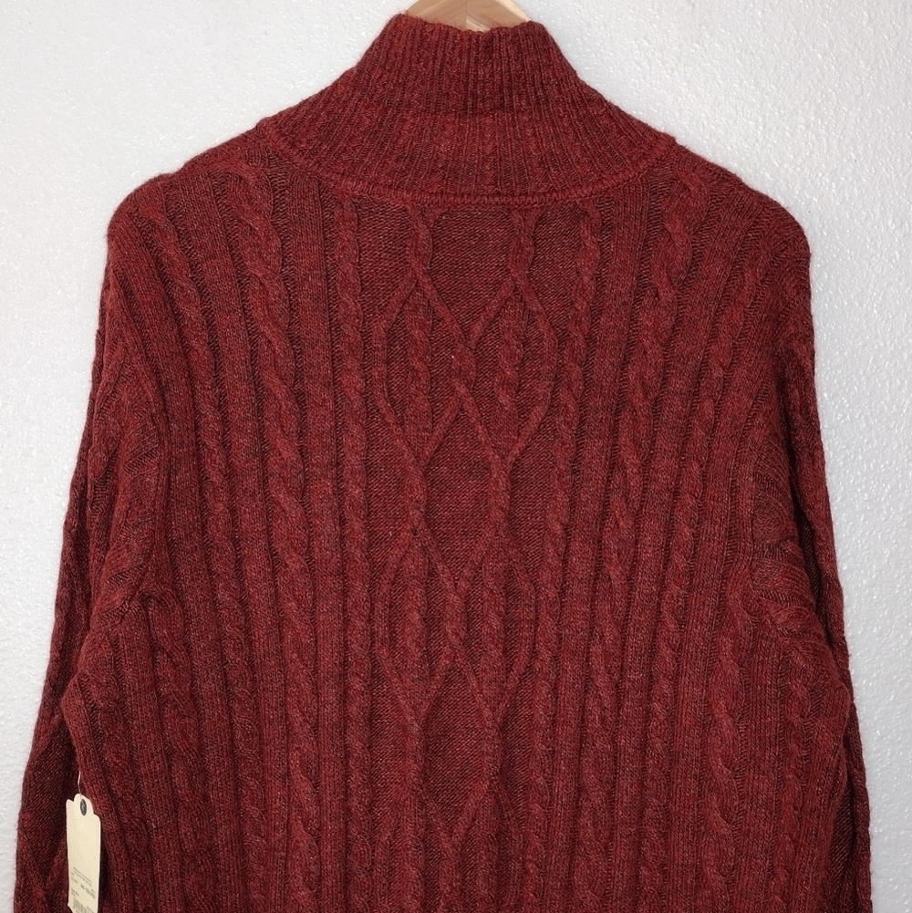 NWT St. John's Bay Rustic Brick Cable Knit Pullover Long Sleeve V-Neck Sweater - Picture 5 of 15